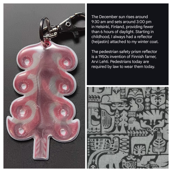 Marimekko Accessories - NWT Marimekko "Kanteleen Kutsu Kuusi" Puffy Red Tree Reflective Keychain